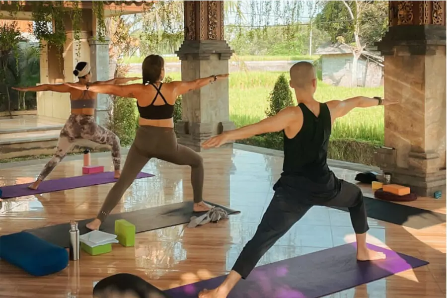 Students doing Asana Practice at Bali Yogshala